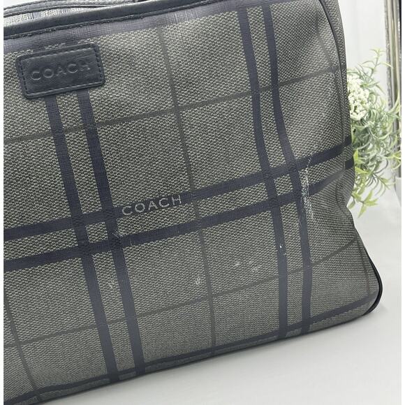 COACH‎ F71072 Gray Black Tattersall Metropolitan Tote Messenger Briefcase Bag - Picture 2 of 14